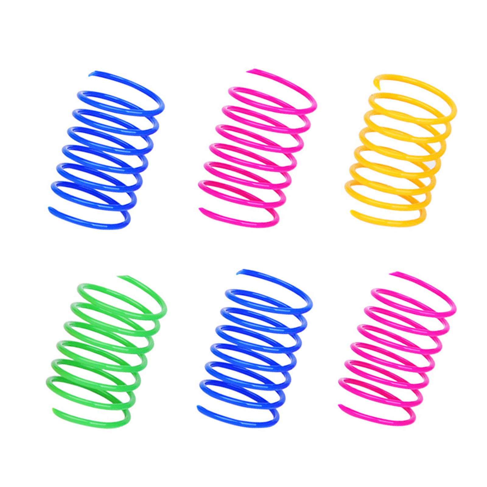 AIMICOCA 30 Pack Cat Spring Toys Pet Wide Colorful Springs Cat Toys Plastic Coil Spiral Springs for Cat Kitten Pets (Random Color)