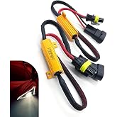 Zehiony 2 PCS Car LED Light Bulb Decoders, 9005/9006 Load Resistor Kit, Carlight Anti Flicker Error Canceller &amp; Warning Fix Decoder, Plug and Play Adapter for Most Cars (Black)