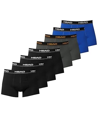 HEAD Herren Boxershorts 841001001 8er Pack, Wäschegröße:L;Artikel:4x black 2x dark shadow 2x blue/black