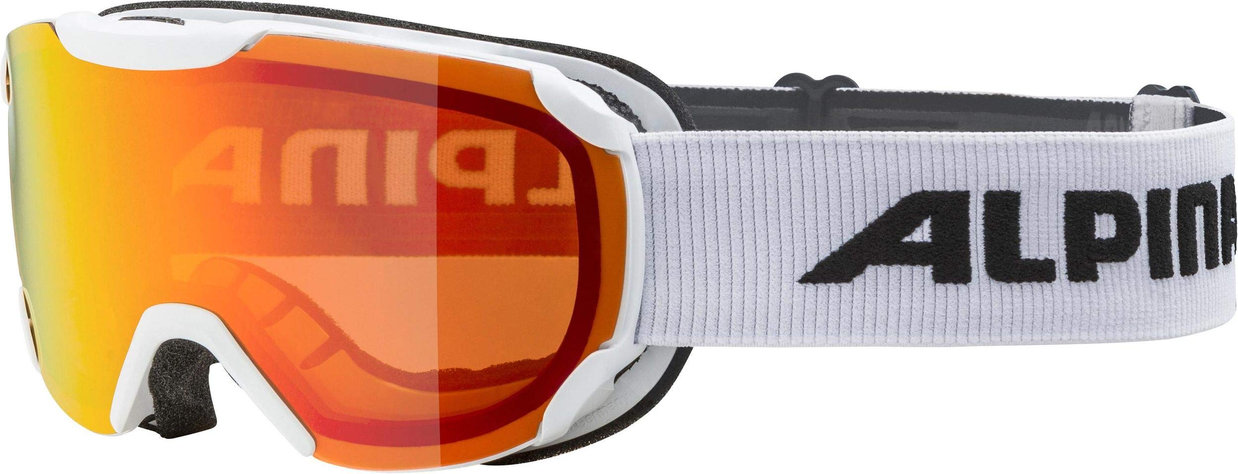 Alpina Sports Thaynes HM A7270 8 11 Ski Goggles Plastic/Polycarbonate White/Orange 100% UV Protection