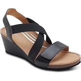 Aetrex Kathy Women&rsquo;s Orthopedic Arch Support Wedge Sandals &ndash; Adjustable Leather Platform Wedge Heels, Memory Foam Cushioning, Stable Cork Sole, All-Day Comfort Walking Shoes