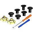 eXtremeRate ThumbsGear Interchangeable Thumbstick for Xbox Controller - Improve Comfort - Chrome Gold 3 Height Domed & Concave Grips Ergonomic Adjustable Joystick for Xbox Core, for Xbox One S/X/Elite