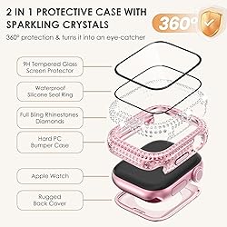 WINGLE 2-in-1 Waterproof Bling Case for Apple Watch
