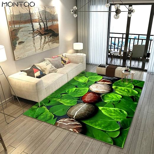 Amazon Co Jp カーペット 洗える 滑り止め ラグマット ラグ グリーン フラワー 花柄 葉 2畳 大判 ホットカーペット対応 絨毯 低反発 インテリア ナチュラル 洗濯可能 ホーム キッチン