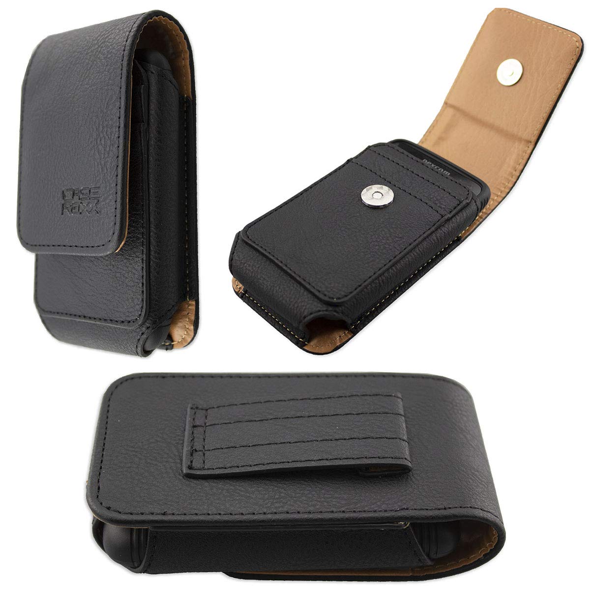 caseroxx Leather bag with belt loop for Dexcom G6 Receiver, Case (Leather bag with belt loop in black)