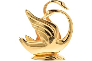 VICASKY Golden Zinc Alloy Swan Napkin Holder Metal Paper Tissue Stand for Tabletop Home Decor Bathroom