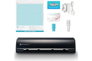 Silhouette America Cameo 5 Alpha (α) - Smart Cutting Machine for Print & Cut - Quiet Operation with AutoBlade, Studio Software, Cutting Mat- Vinyl, Paper & Fabric Compatible- Matte Black