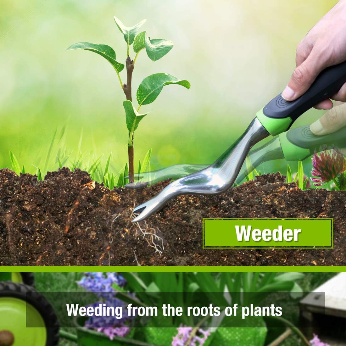 WORKPRO Garden Tool Set 5 Pieces Gardening Work Gifts Cast Aluminum Outdoor Hand Tools Kit for Men and Women Including Trowel Transplanter Weeder Hand Fork Cultivator: Home Improvement