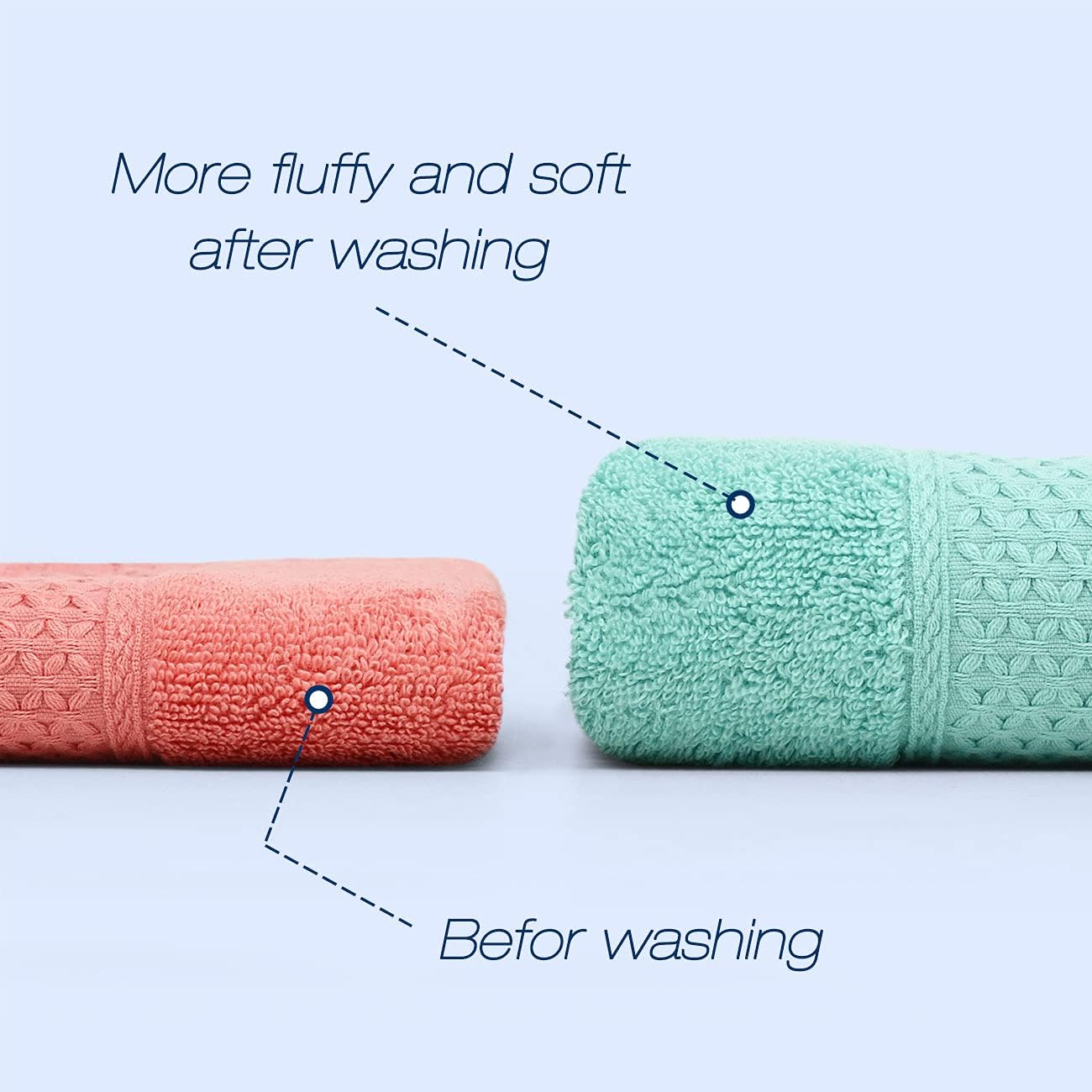 Cleanbear Cotton Hand Towel Set 6-Pack Ultra Soft Hand Towels with Assorted Colors (13 x 29 Inches) Lightweight and Quick Dry Bathroom Towels: Kitchen & Dining