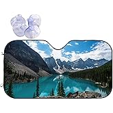 Clear Blue River with Mountains Windshield Sunshade for Car SUV Truck Foldable Uv Ray Reflector Front Window Sun Shade Visor Shield Cover