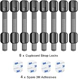 Norjews 8 Pack Cabinet Locks Baby Proofing Adjustable Straps Black view 4