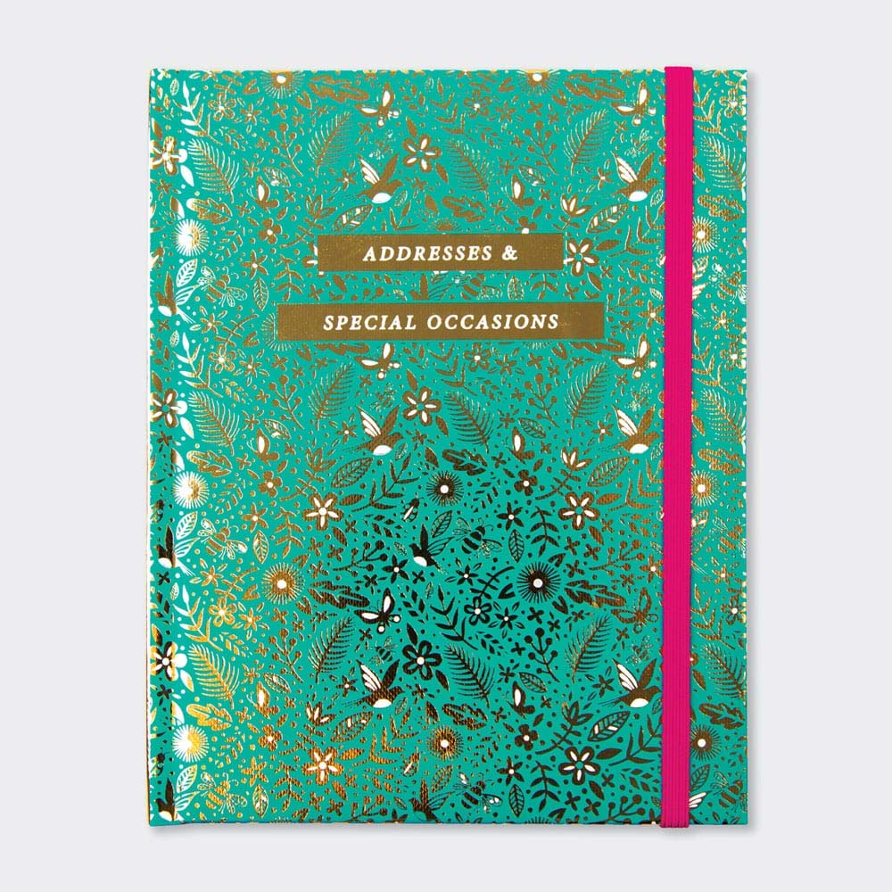 Rachel Ellen Teal and Gold Floral Addresses and Special Occasions Book