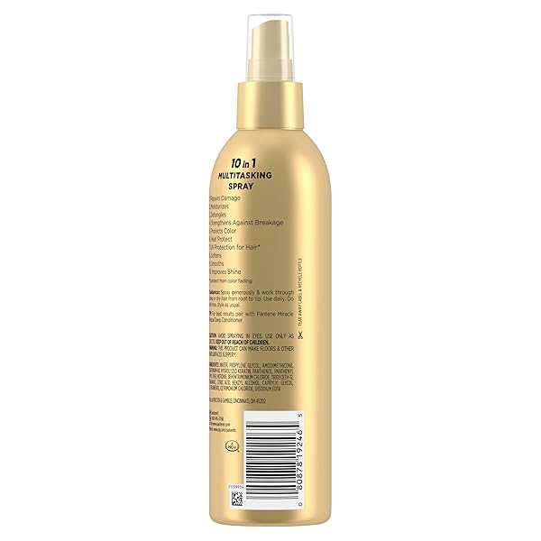 PANTENE MIRACLE RESCUE 10IN1 MULTITASKING SPRAY – HEAT PROTECTION, DETANGLES, REPAIRS DAMAGED, DRY HAIR, IMPROVES SHINE, LEAVE-IN CONDITIONING TREATMENT WITH KERATIN AND PRO-VITAMIN B5, 5.7 OZ