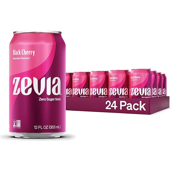 Amazon.com : Zevia Zero Sugar Soda, Black Cherry, 16 oz Cans (12