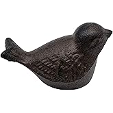 Comfy Hour 3.5" Heavy Duty Cast Iron Bird Figurine, Decorative Vintage Brown Sparrow Statue for Farmhouse Home Decor, Shelf, Mantel & Tiered Tray, Bird Lovers Gift, 1 pc