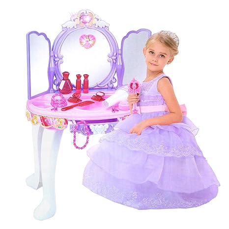 Schminktisch Spielzeug Frisiertisch Mädchen KP2362 SPIELZEUG MIT MP3-ANSCHLUSS Schminktisch mit Kosmetikspiegel und funktioni