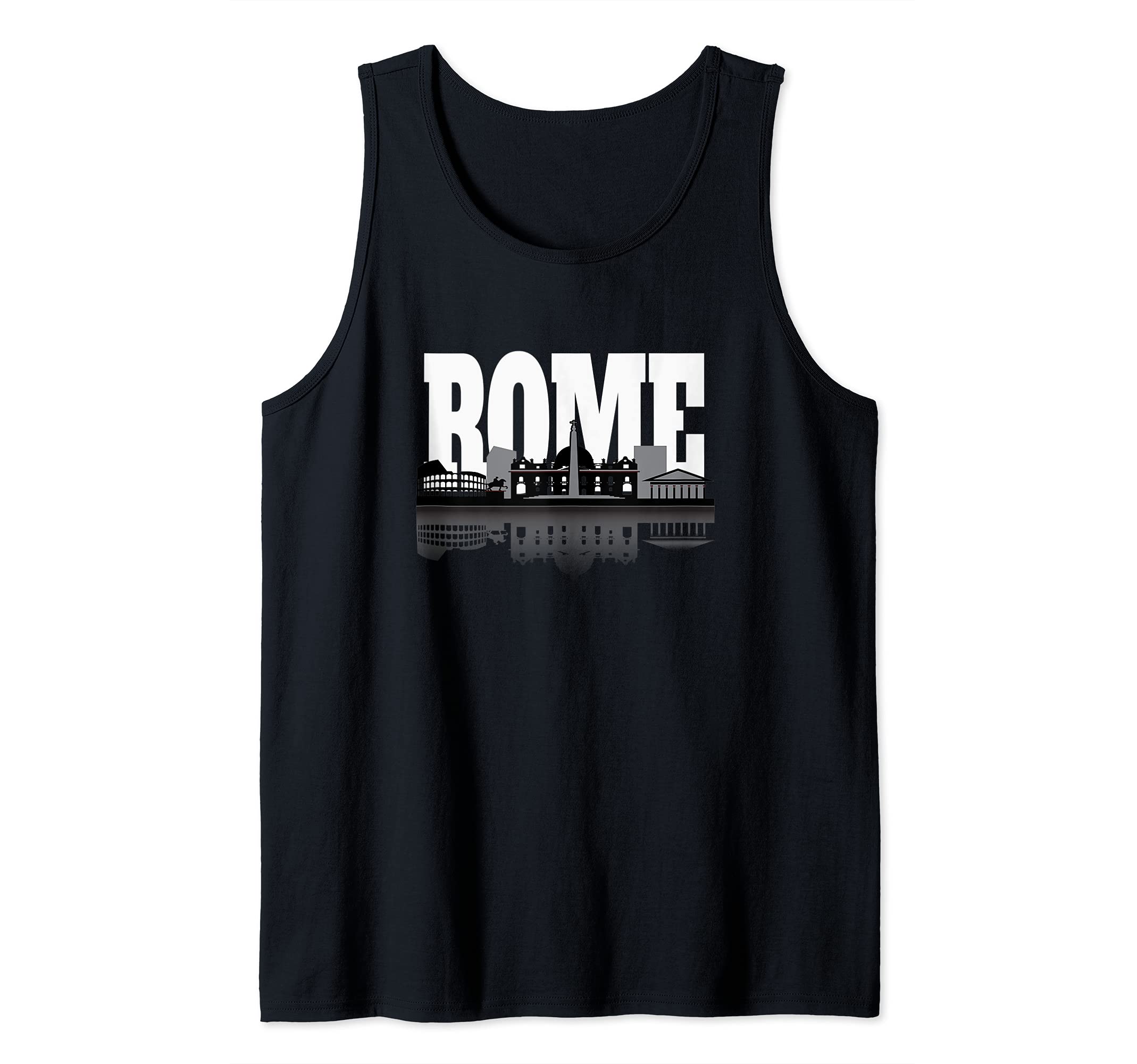 Rome Italy Capitol City Skyline and Reflection Tank Top