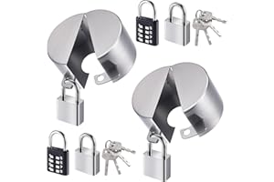 DOCEPERT 2 Pack Outdoor Faucet Spigot Lock, 4 Locks Water Hose Bibs Locks Outdoor with Metallic Stainless Steel Gate Valve Lock - Protecting Water from Unauthorized Use and Vandalism for 1.3-2.5" Valves