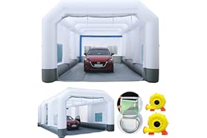 GORILLASPRO Portable Inflatable Panit Booth 30x16x11Ft,Inflatable Spray Booth with 2 Blowers (950W+950W),Upgrade Air Filter System Environment Friendly,More Durable Portable Spray Painting Tent Booth