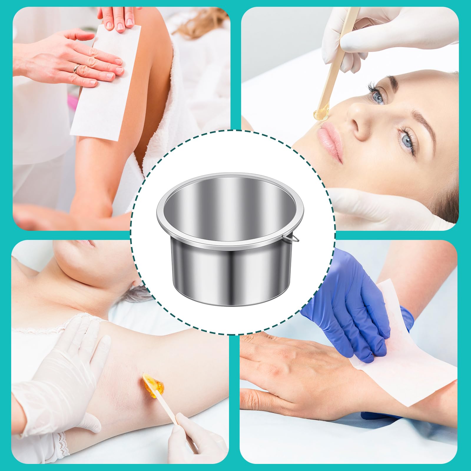 1 Piece Wax Pot Wax Warmer Replacement Tin Inner Pot Portable Hair Removal Waxing Bowl for 500 ml Hair Remover Machine