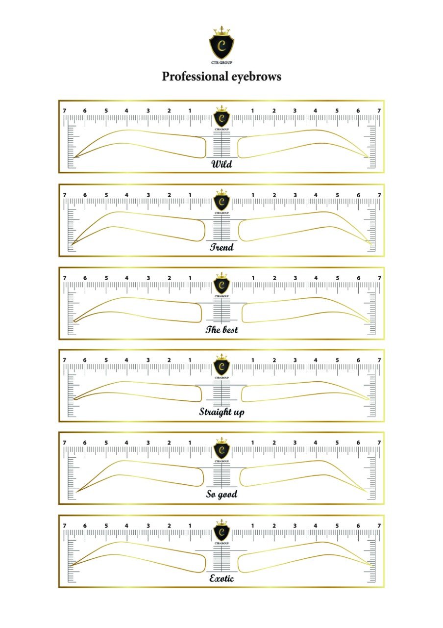 CTR Stencil Sticker for Eyebrow Microblading Template 24 units 12 Different Forms by CTR (24 units)