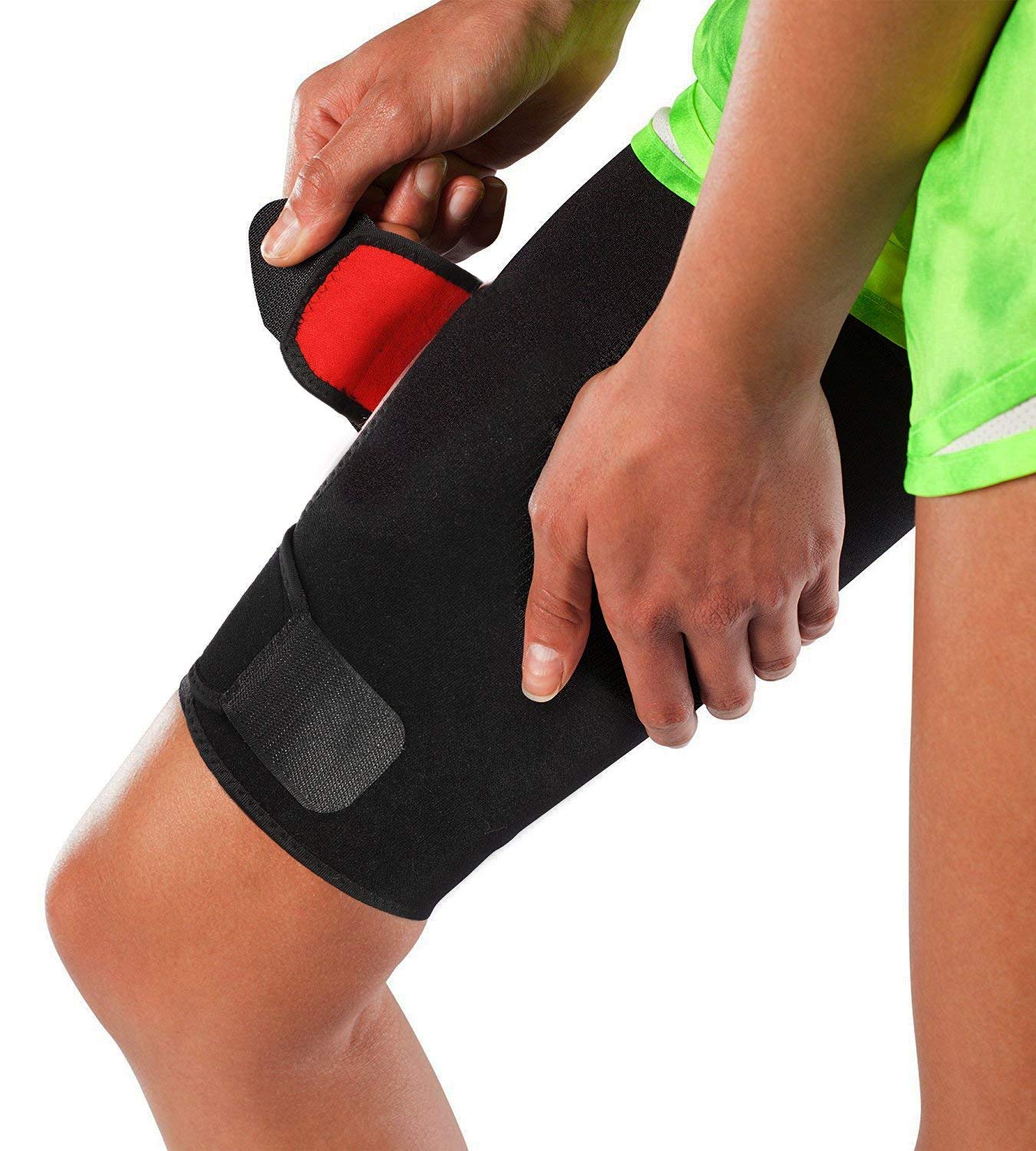 Stone and Clark Adjustable Thigh Brace Support - Non-Slip, Breathable Neoprene Compression Wrap for Men and Women (S/M(41-66))