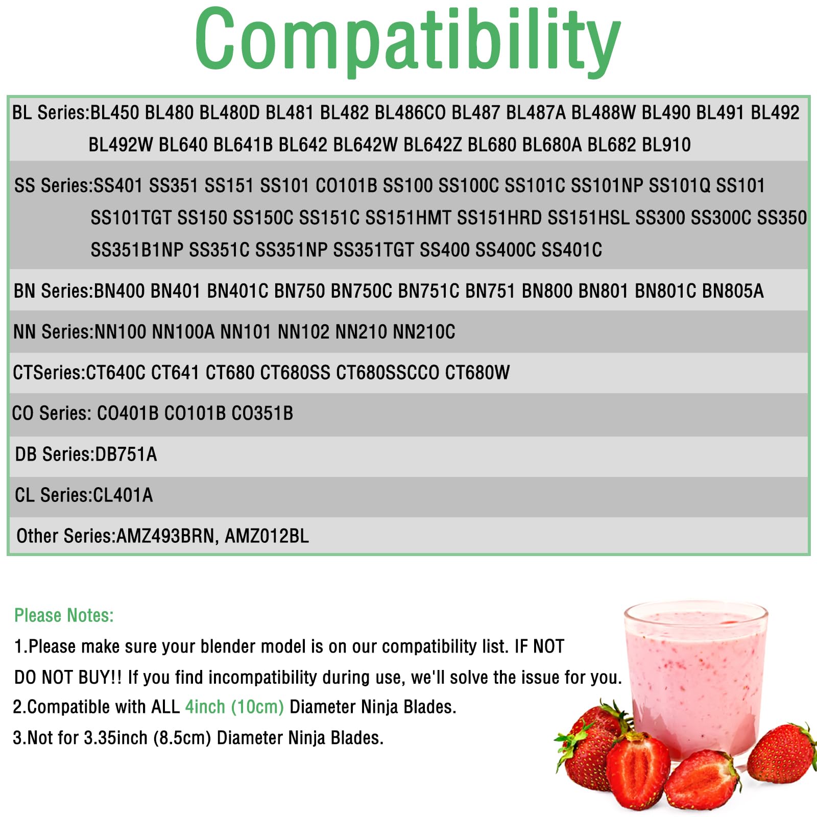 Blender Cups Replacement for Ninja Blender, Blender Replacement Parts 24oz Blender Cups Compatible with Ninja BN401 BN751 BN801 BL450 BL456 BL480 BL642 BL682 NN102 SS401 SS101 TWISTi SS151 SS351