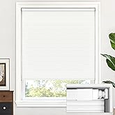 LazBlinds Cordless Cellular Shades, No Tools No Drill Light Filtering Honeycomb Shades Pleated Blinds for Windows, 34'' W x 48'' H, White