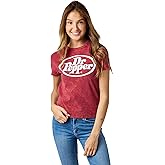 Dr Pepper Logo Women's Red Mineral Wash Crew Neck Short Sleeve Cropped Baby Tee