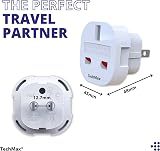 TechMax UK to US Plug Adaptor Pack of 5 Type G to A B Universal Travel Adapter view 5