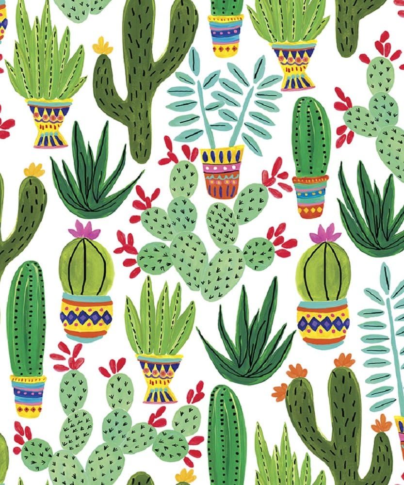 Sedona Desert Cactus Rolled Gift Wrap - 24" x 15'