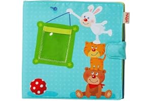 HABA My First Photo Album - Soft Fabric Baby Book, Baby Album Fits (8) 4"x6" Photos, Sensory Toys for Babies, Baby Books 12-18 Months & Up