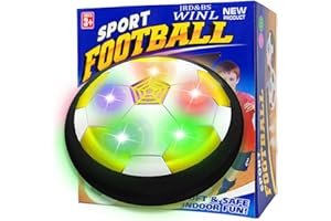 JRD&BS WINL Kids Hover Soccer Ball Toys for 4-8 & 8-13 Years Old Boys & Girls with LED Light, Air Power Football Game, Yellow