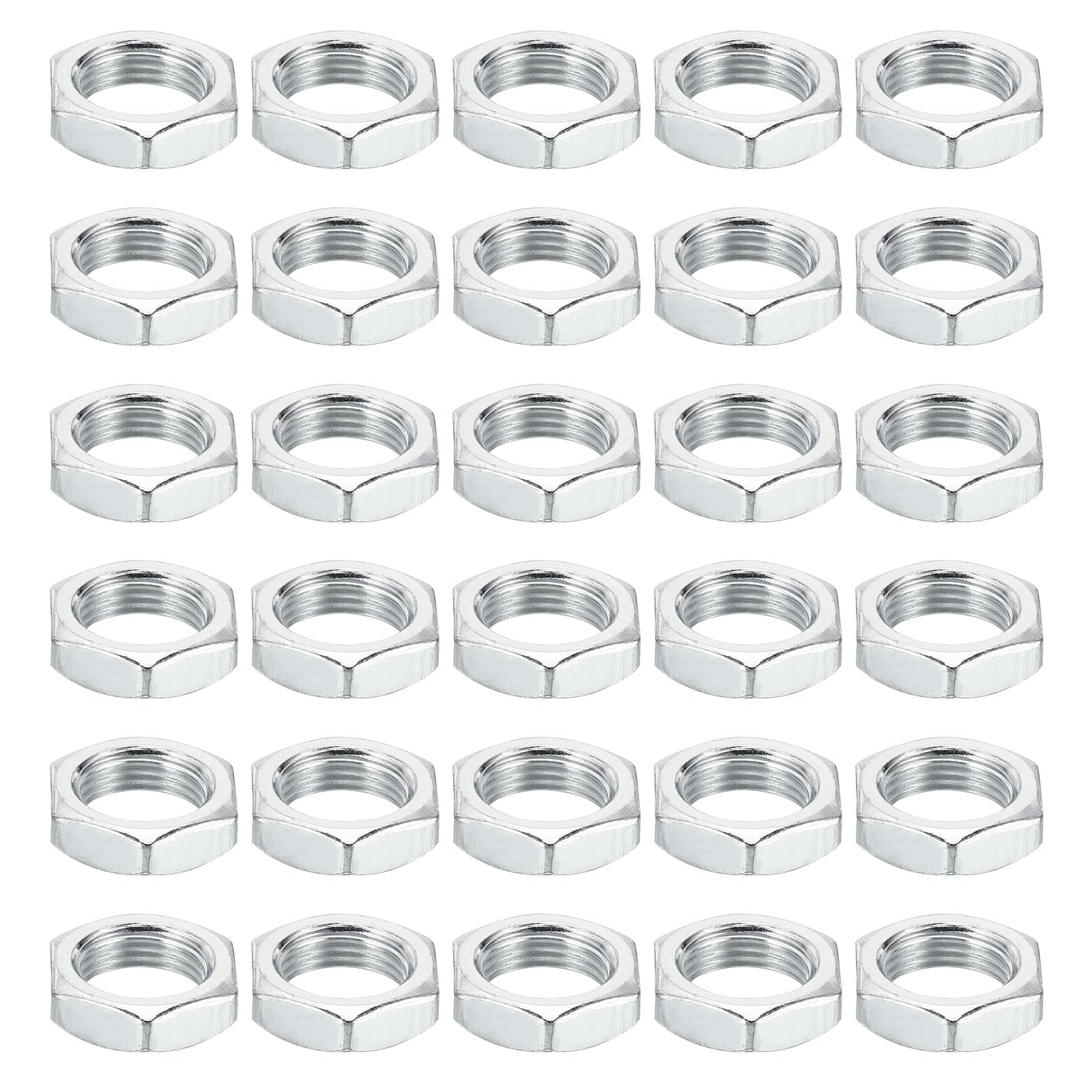 PATIKIL M12x1.0 Steel Hex Nuts, 50 Pack Metric Thread Zinc Plated Finished Hardware Nuts Screw Bolt Fasteners for Lamps Machinery Repair 5mm Height