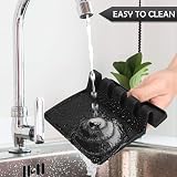 Sinnsally Silicone Cooking Utensil Rest with Drip Pad - Black Spoon Holder view 7