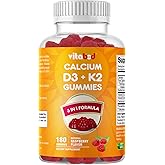 Vitabod Vitamin D3 + K2 Gummies – Bone & Heart Health Support – 180 Pectin-Based Vegan Gummies