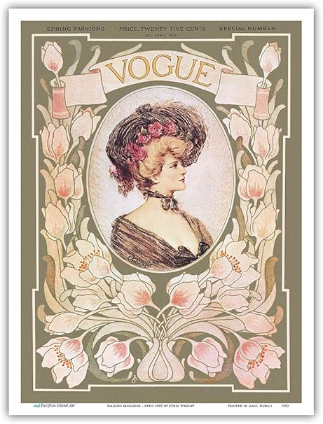 Amazon ファッション誌 1903年4月 春のファッション 雑誌の表紙 によって作成された エセル ライト アートポスター 23cm X 31cm アートフレーム ポスター オンライン通販