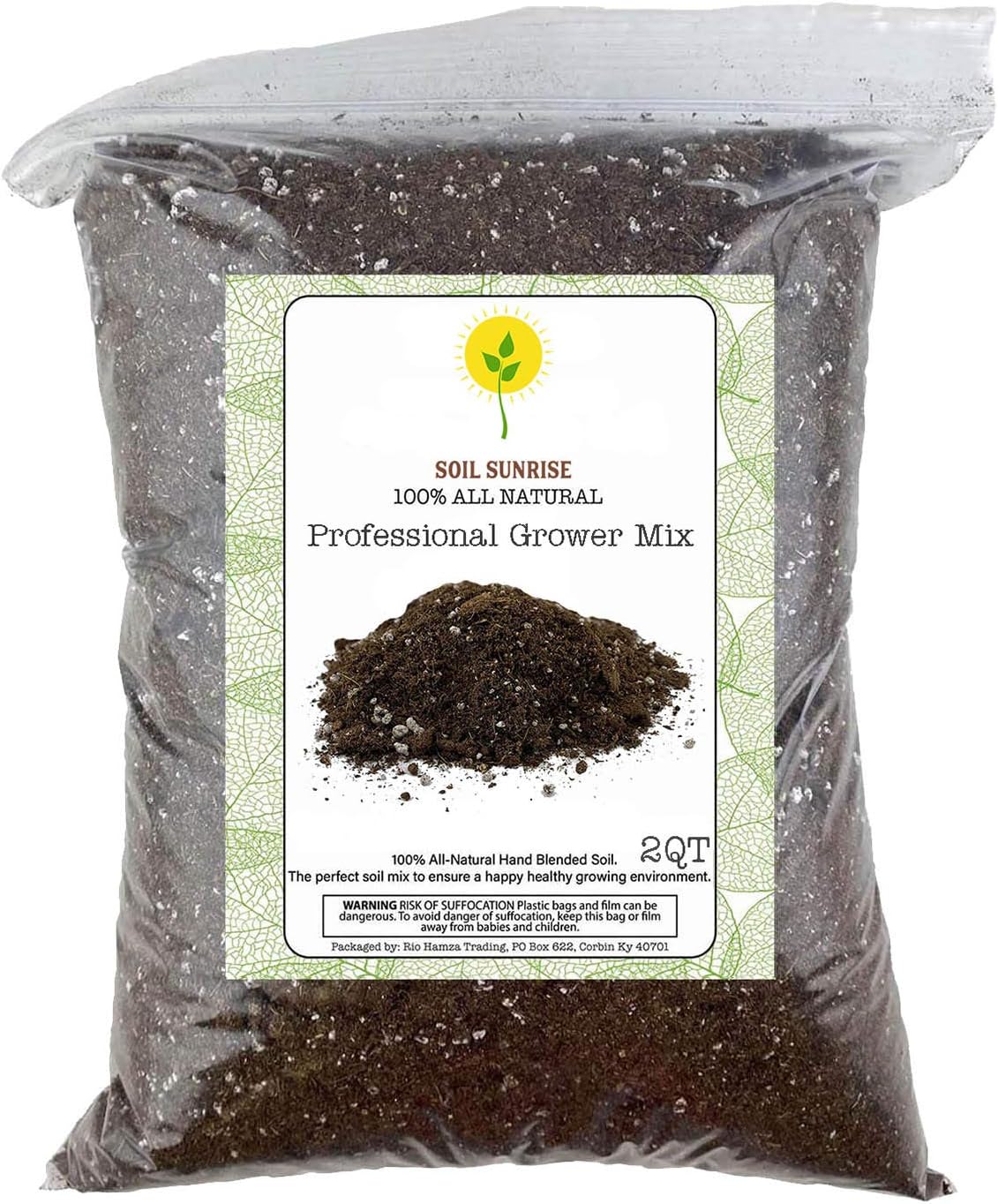Organic Professional Grower Mix, Fast Draining Potting Soil Blend - 2 Quart Sized Bag