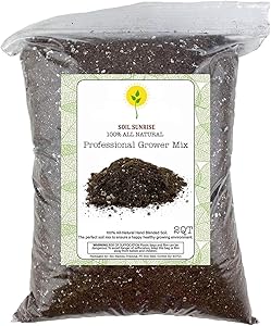 Organic Professional Grower Mix, Fast Draining Potting Soil Blend - 2 Quart Sized Bag
