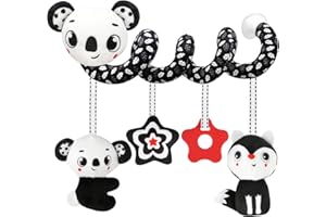 FQKIOMY Black and White High Contrast Baby Toys - Sensory Infant Hanging Carseat & Stroller Toy for Newborns 0-6,6-12Months Perfect Easter Birthday & Baby Shower for Babies Boys Girls