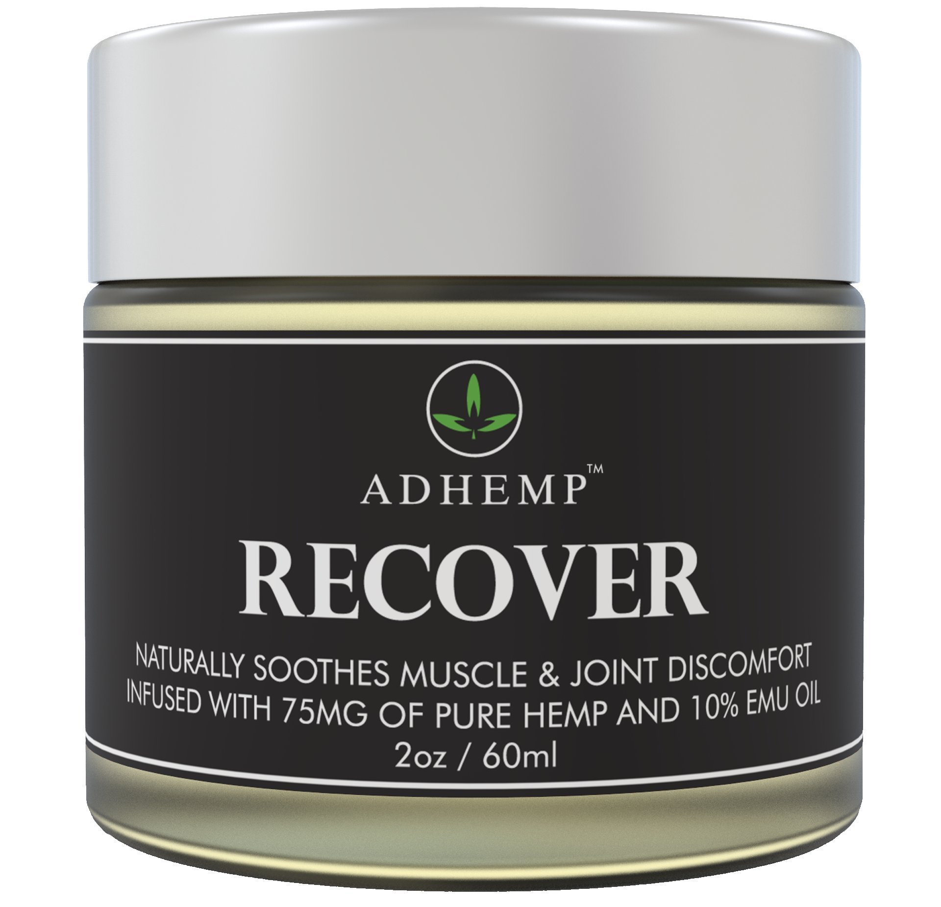 ADHEMP Recover Natural Hemp Oil Pain Relief Cream for Arthritis, Back