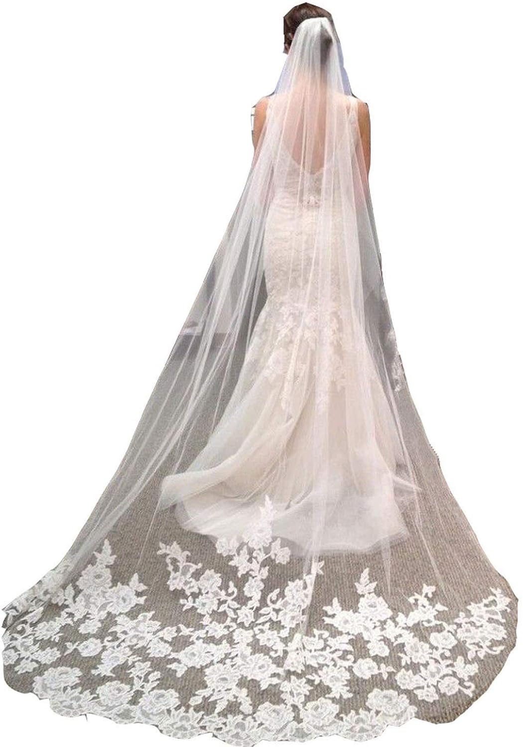 The Latest 3 Meter Cathedral Wedding Veils Long Lace Edge Bridal Veil With Comb Wedding Accessories Bride Wedding Veil Top Brand Www Isainatoparrucchieri It