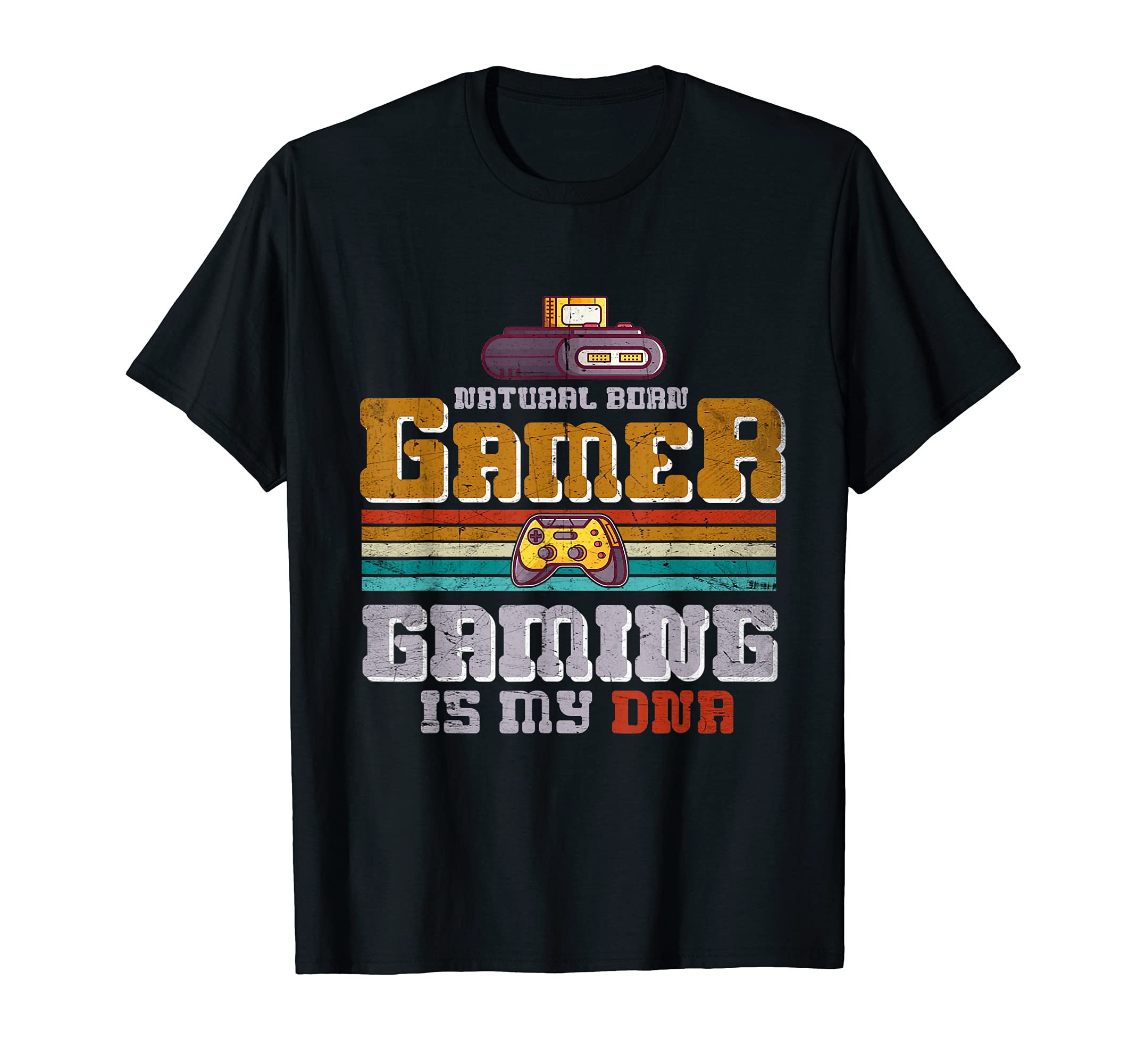 Natural Born Gamer Gaming Is My Dna Arcade Game Over Games T-Shirt