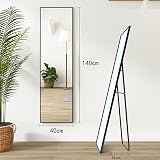 Beauty4U Full Length Mirror 140x40cm Black Aluminum Frame Free Standing view 6