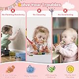 Kikidex Magnetic Drawing Board Pink for Toddlers 1-3 Years 8.7in Doodle view 3
