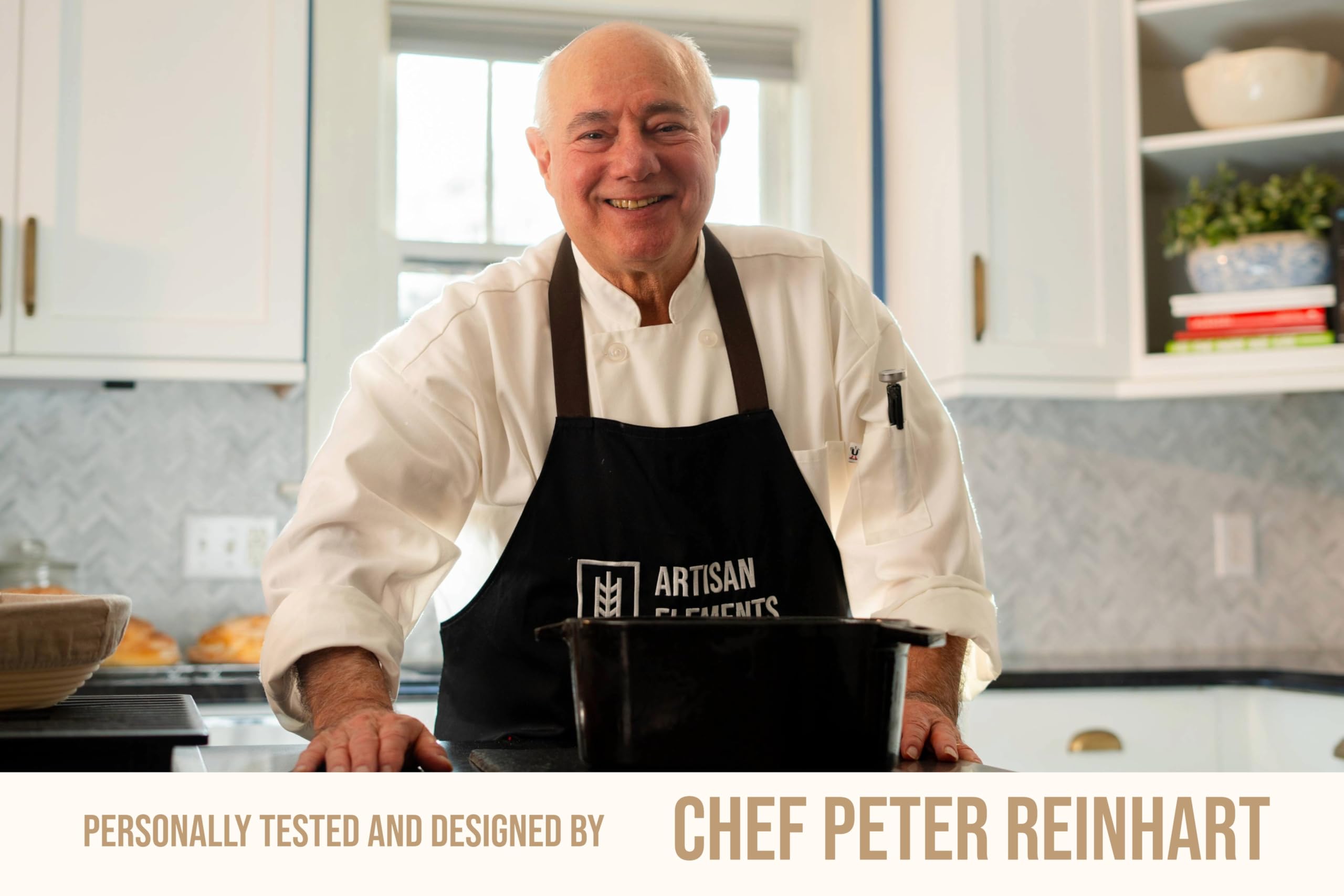 KooK Dutch Oven, for Bread Baking, Sourdough Loaf Pan, with Lid, Dual Handles, Enameled Cast Iron, includes Lid Lever, Dishwasher Safe, 3.4 Qt, Black