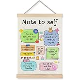 JINYO Mental Health Decor, Note to Self Inspirational Wall Art Poster, Positive Affirmations Wall Decor, Mental Health Wall Decor for Classroom Counselor Psychology Therapist Office, 12x16 Inch