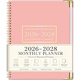 Monthly Planner 2026-2028, 36-Month Calendar, 8.5" x 11", Spiral Bound | Metal Corner Protectors, Monthly Tabs, Large Writing Blocks, Yearly Overviews, Holiday Reference, School, Home &amp; Office Use