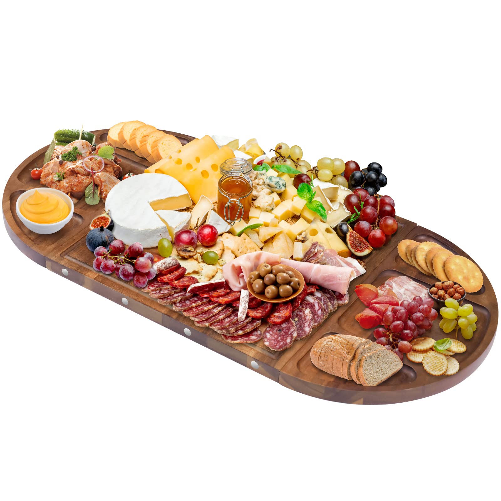 NiHome Magnetic Acacia Wood Charcuterie Board Large 26”x13” Cheese ...