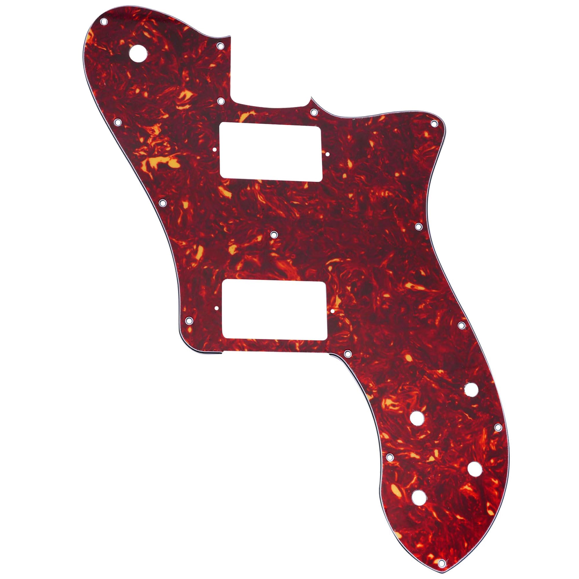 Musiclily Pro 15 Holes Covered HH Guitar Pickguard for Mexico Fender 72 Tele Deluxe Style Electric Guitar, 4ply Vintage Tortoise